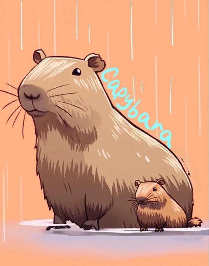 Bộ ảnh capybara ảnh capybara cute chibi chất lượng