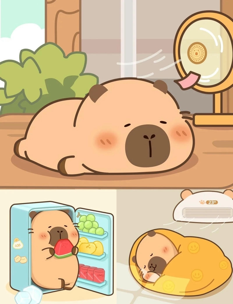 Mê mẩn capybara anime chibi siêu dễ thương