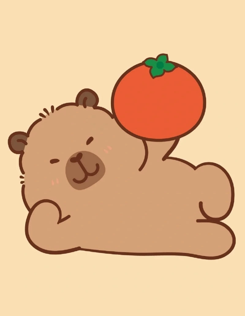 Tải ngay hình nền capybara chibi cute dễ mến