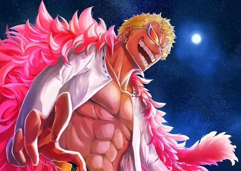 Chân dung phản diện one piece donquixote doflamingo làm fan rùng mình