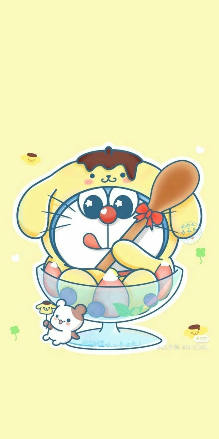 Lạc vào không gian doraemon cute chibi đầy màu sắc