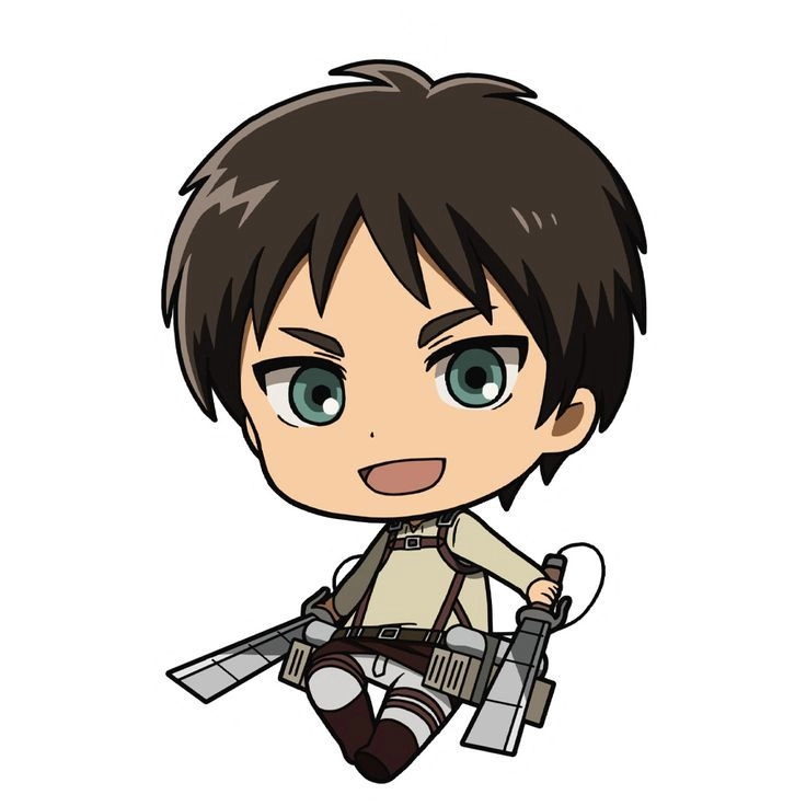 Eren chibi hình ảnh thu nhỏ nhưng vẫn giữ nguyên thần thái mạnh mẽ