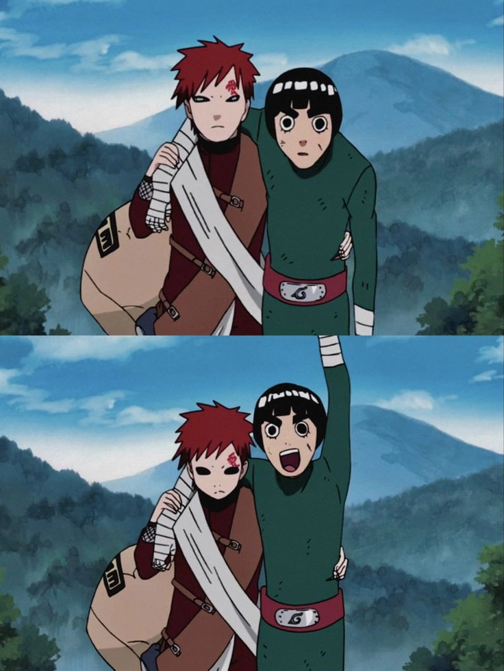 Gaara x Lee hai đối thủ đối lập nhưng đầy tôn trọng nhau