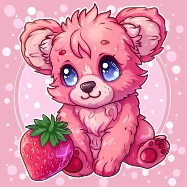Cùng tải về ảnh gấu dâu chibi siêu ngọt ngào dễ thương cực đỉnh