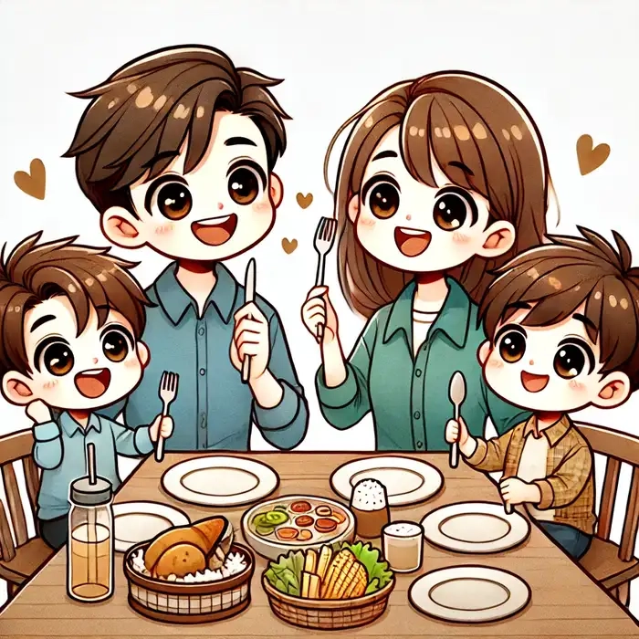 ảnh gia đình chibi siêu dễ thương cho profile