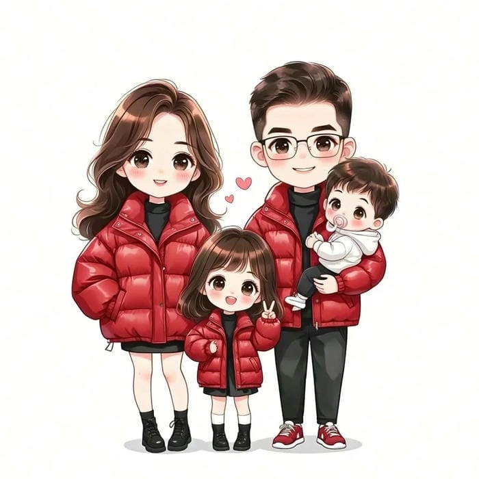 Ý tưởng mới lạ để vẽ gia đình chibi sống động