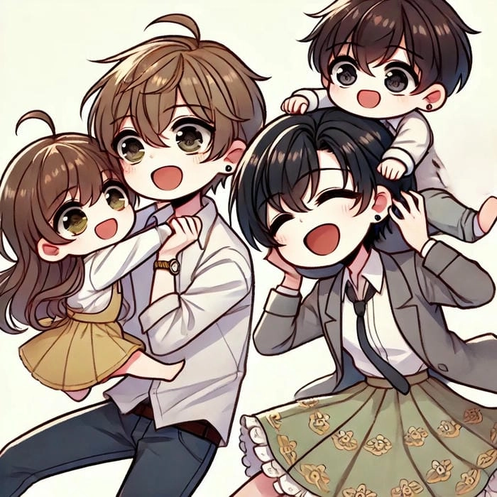 Tạo kỷ niệm với ghép ảnh gia đình chibi