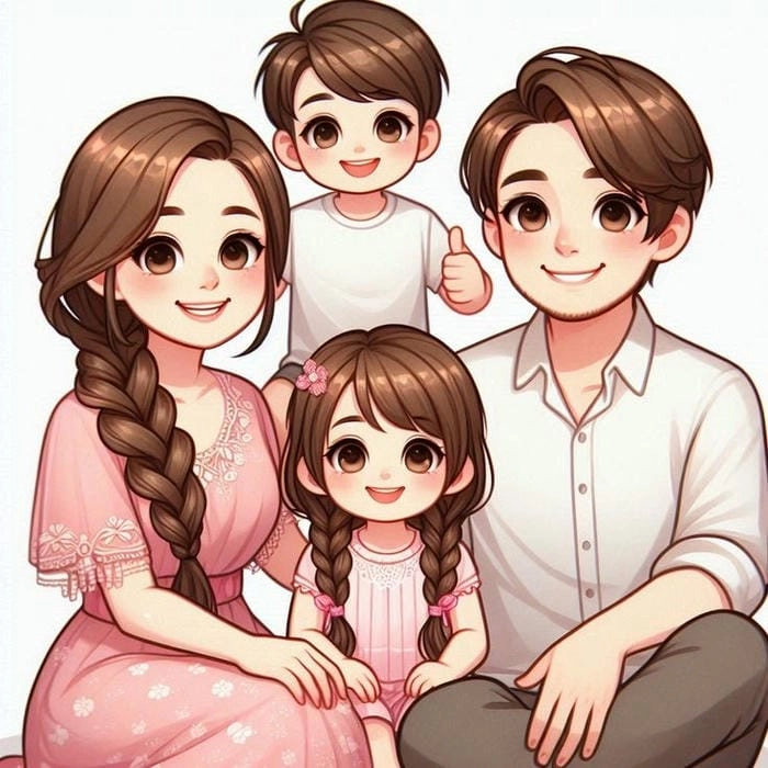Ý tưởng vẽ tranh gia đình chibi đơn giản siêu dễ