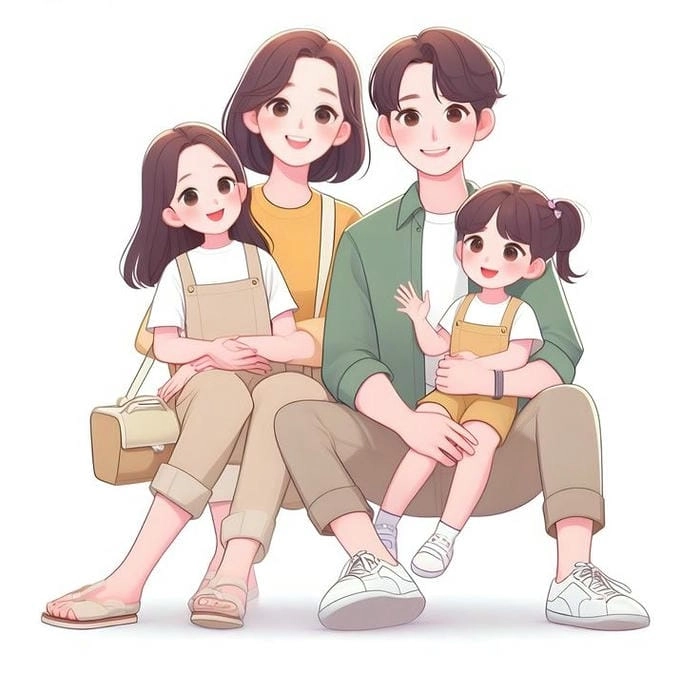 Hướng dẫn vẽ ảnh gia đình chibi cực cute