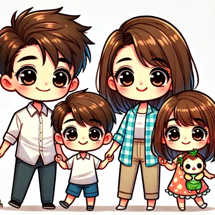 Lưu lại những mẫu chibi gia đình siêu đẹp