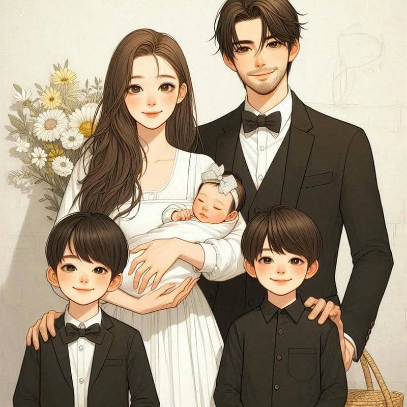 Cập nhật ngay ảnh gia đình hình chibi dễ thương