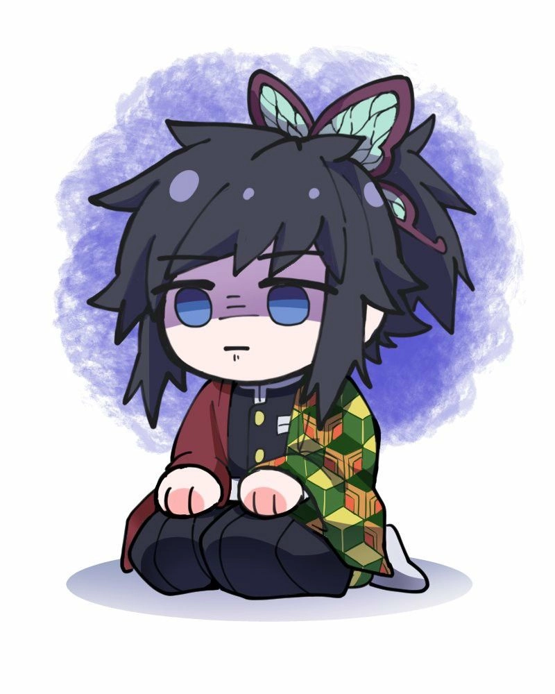 Tomioka Giyuu chibi cute nét vẽ siêu dễ thương