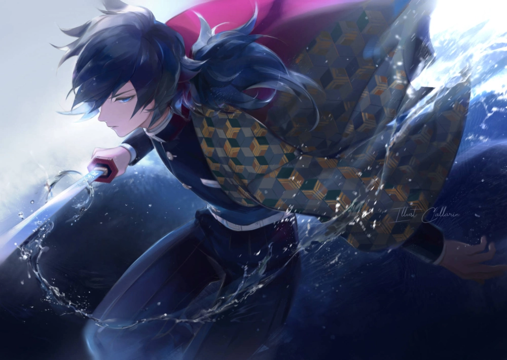 Kimetsu yaiba giyuu kiếm sĩ đầy lòng kiên trì và ý chí bất khuất