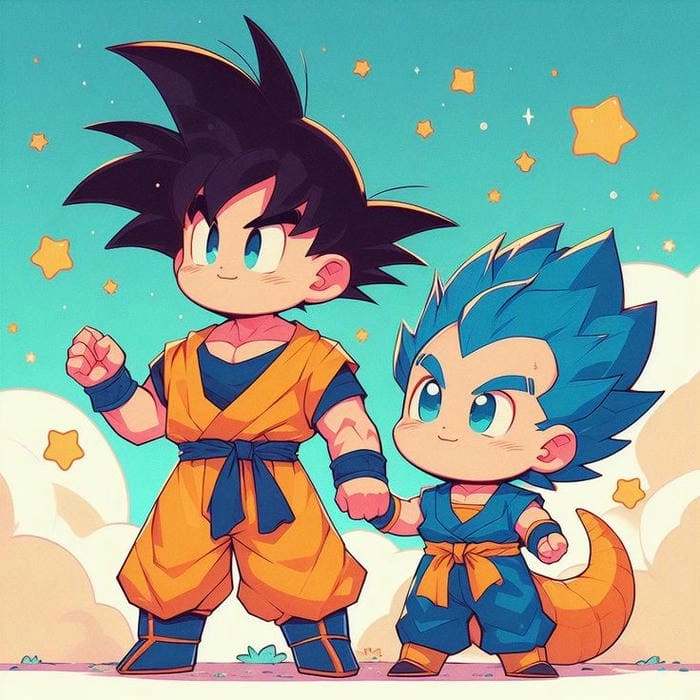 Lưu ngay bộ cute goku chibi về máy