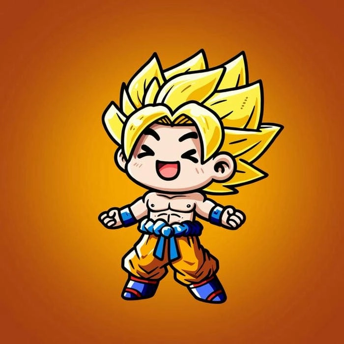 Tải ảnh goku chibi pixel art chất lượng cao