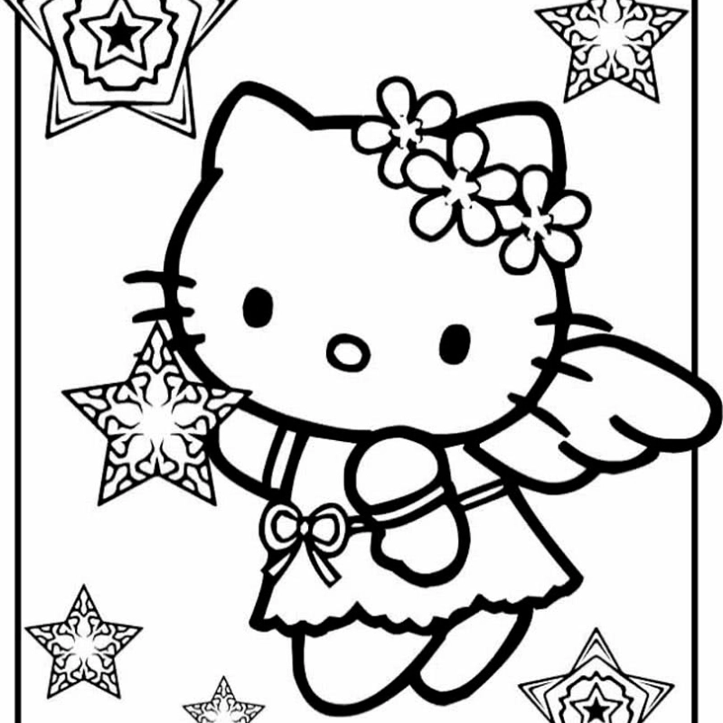 Học cách tô màu vẽ hello kitty đơn giản cho bé