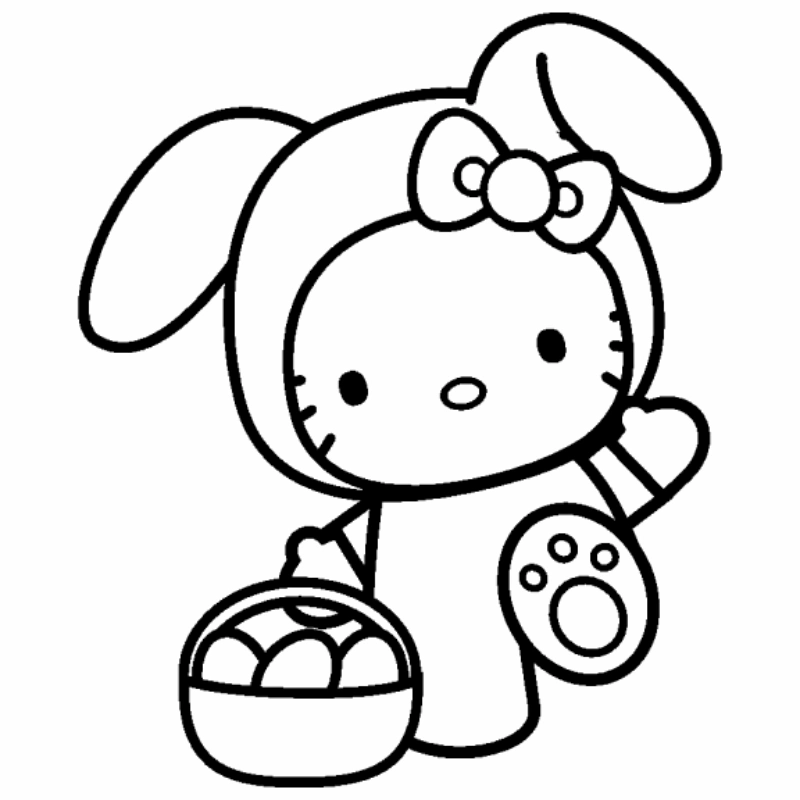 Chọn ngay tranh tô hình hello kitty yêu thích
