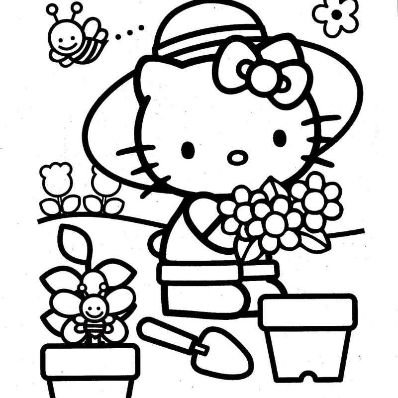 Cùng bé sáng tạo với tranh tô màu kitty siêu dễ thương