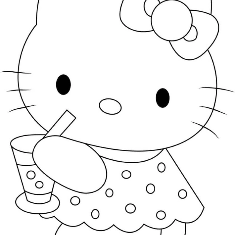 Tận hưởng niềm vui với tô màu con mèo hello kitty