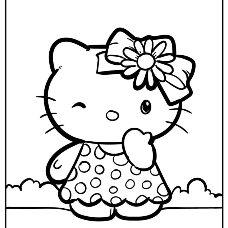 Cùng bé tô tranh hello kitty, phát triển tư duy sáng tạo