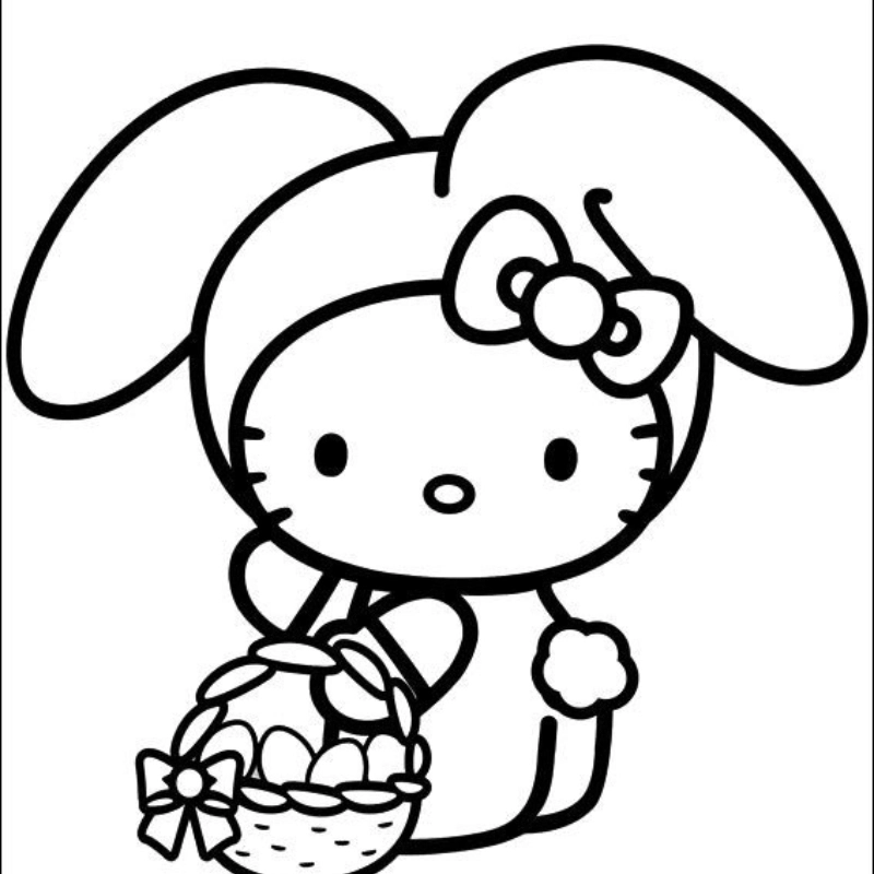 Giúp bé thư giãn với tô màu con mèo kitty siêu dễ thương