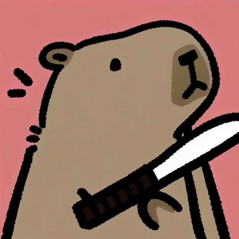 Capybara meme cầm dao hiền nhưng không dễ bị bắt nạt