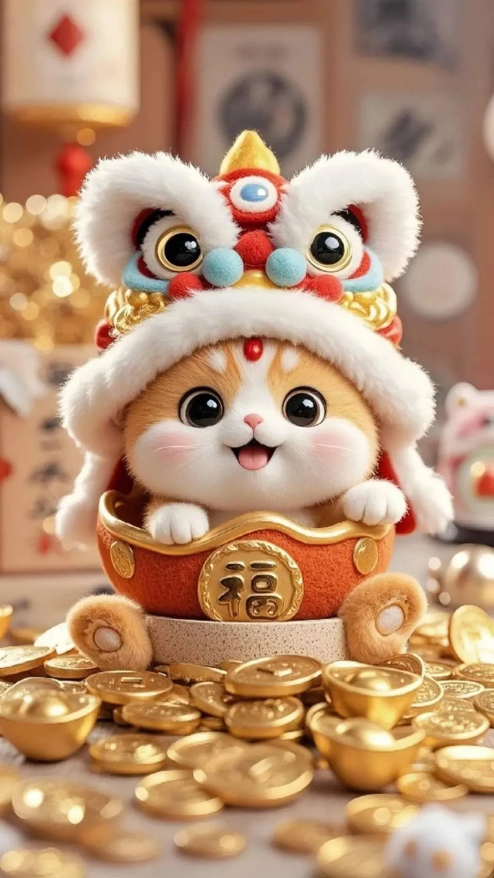 Hình nền mèo phát tài giúp thu hút tài lộc mỗi ngày