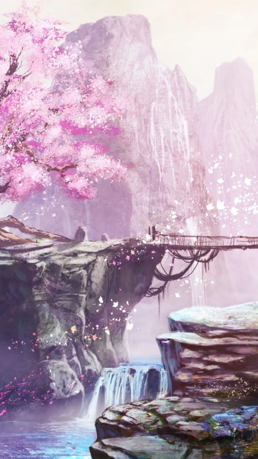 Ngỡ như lạc vào Nhật Bản với hình nền hoa anh đào anime sắc nét
