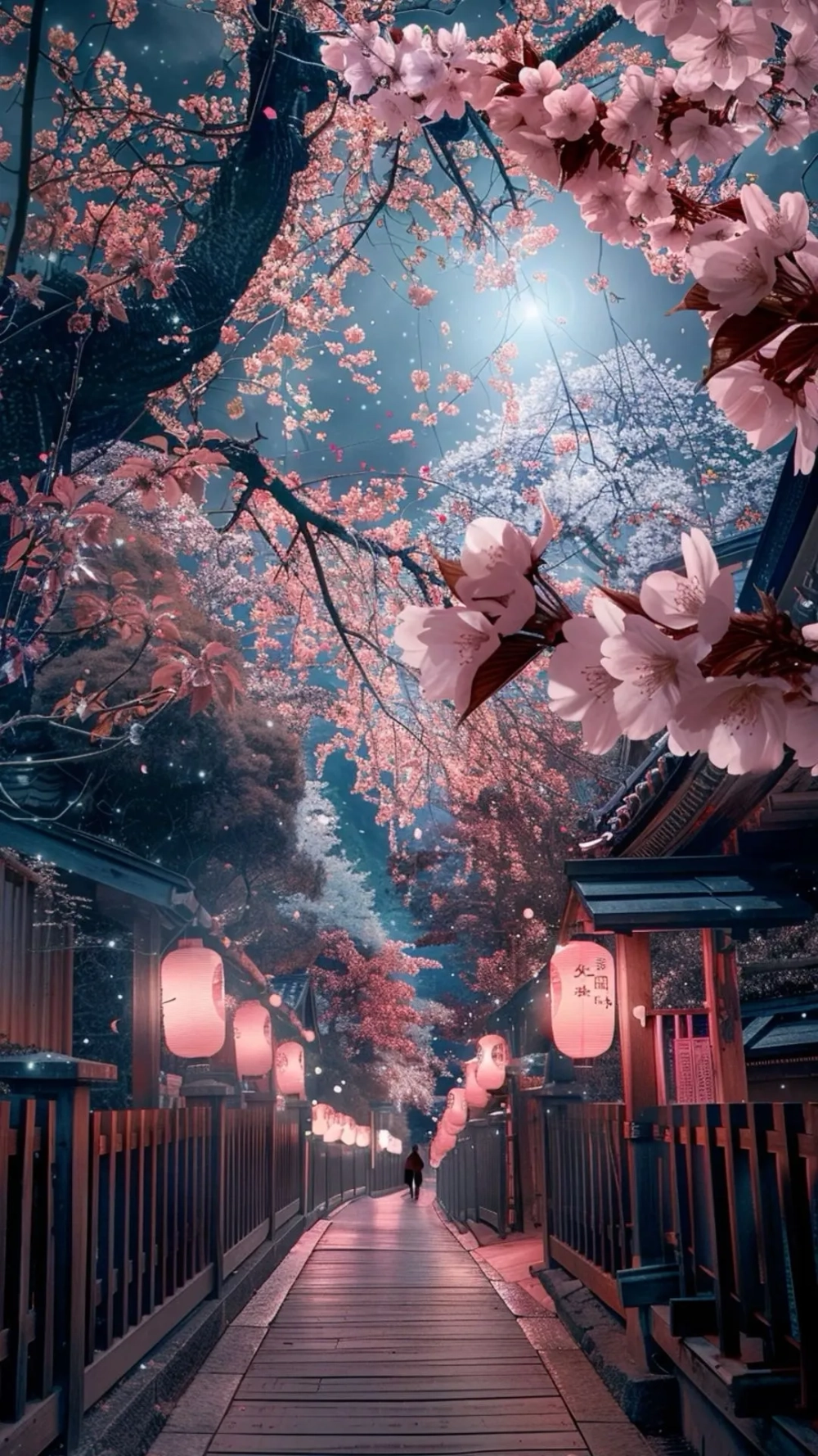 Ngắm nhìn thiên nhiên qua hình nền phong cảnh anime hoa anh đào huyền ảo