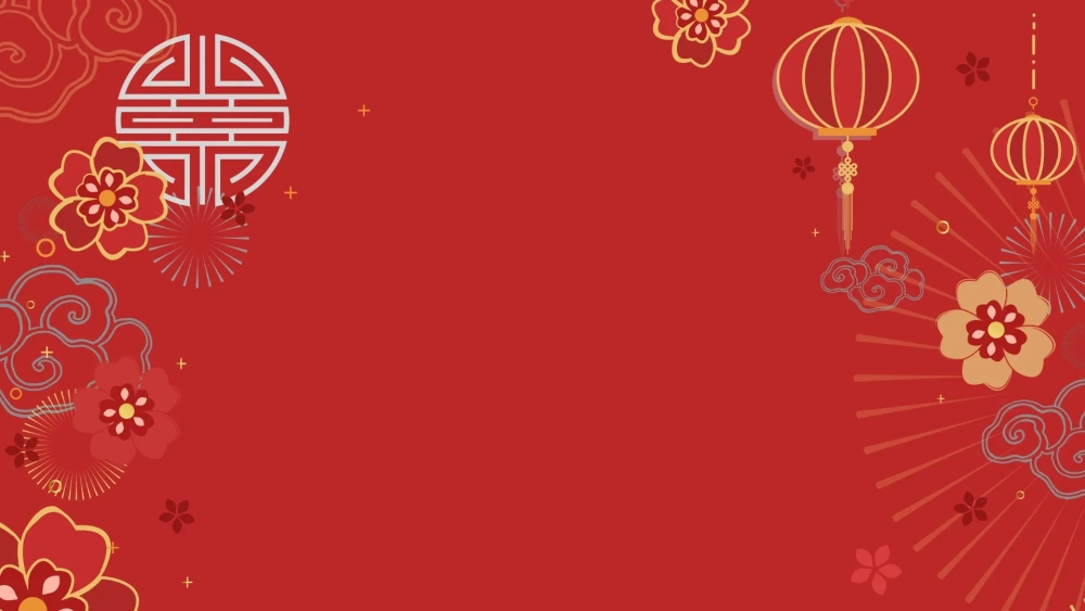 Không khí xuân tràn ngập trong hình nền màu đỏ tết