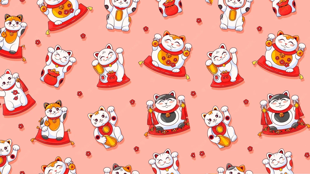 Tải ngay hình nền máy tính mèo thần tài đẹp, sắc nét