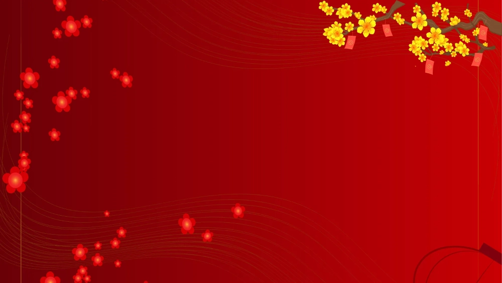 Tạo không khí tươi vui với hình nền powerpoint tết rực rỡ sắc xuân