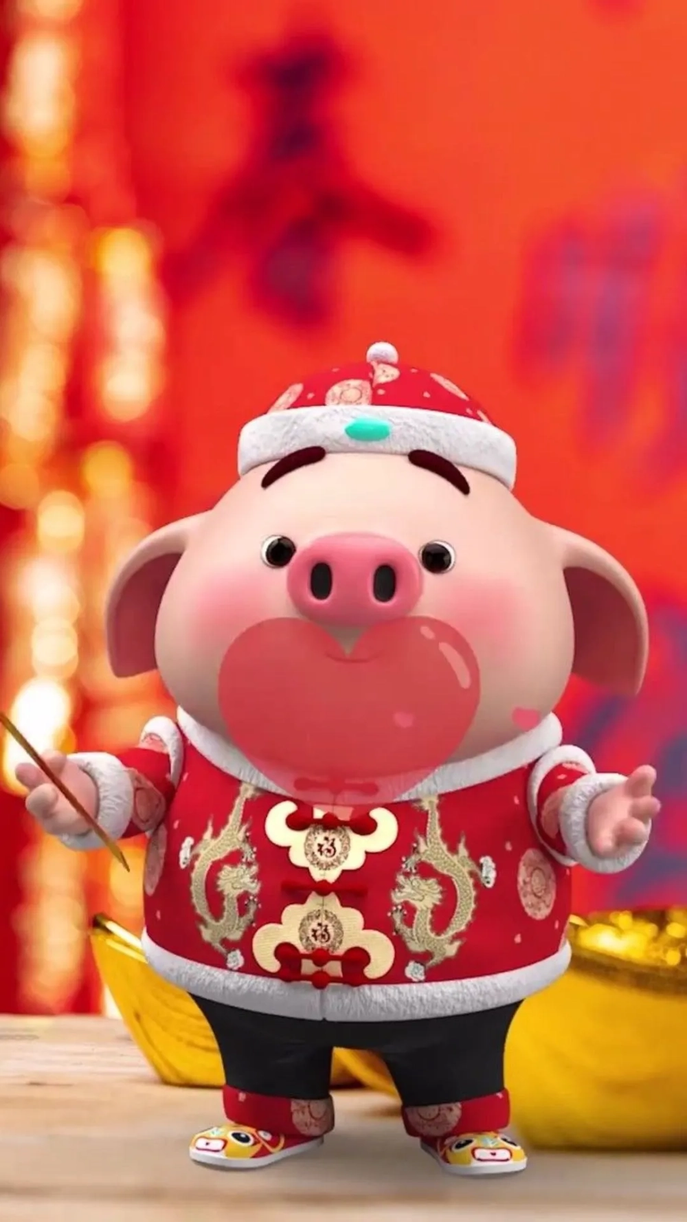 Độc lạ với hình nền con heo tết siêu dễ thương