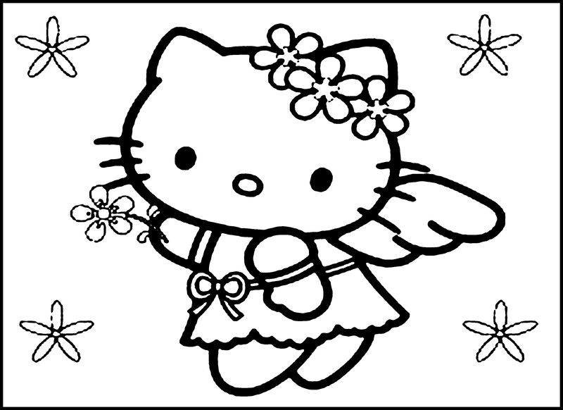 Bé có thể sáng tạo với hình mèo kitty tô màu độc đáo