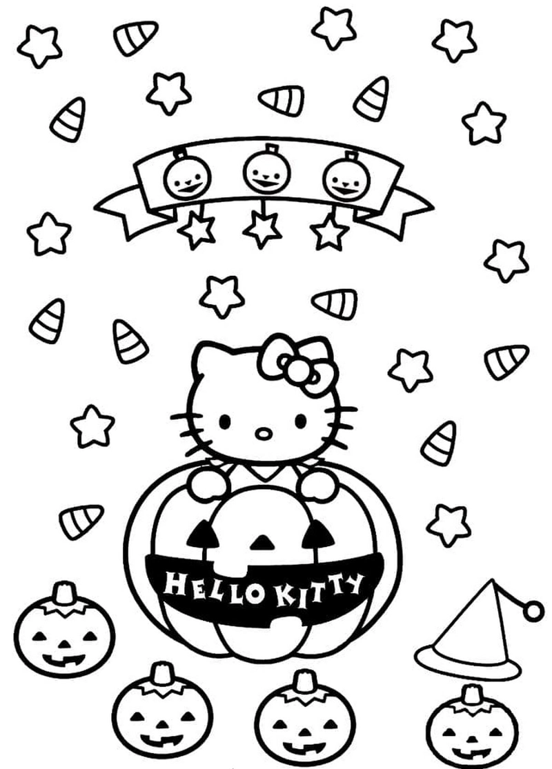 Những bức mèo kitty tô màu xinh xắn chờ bé khám phá