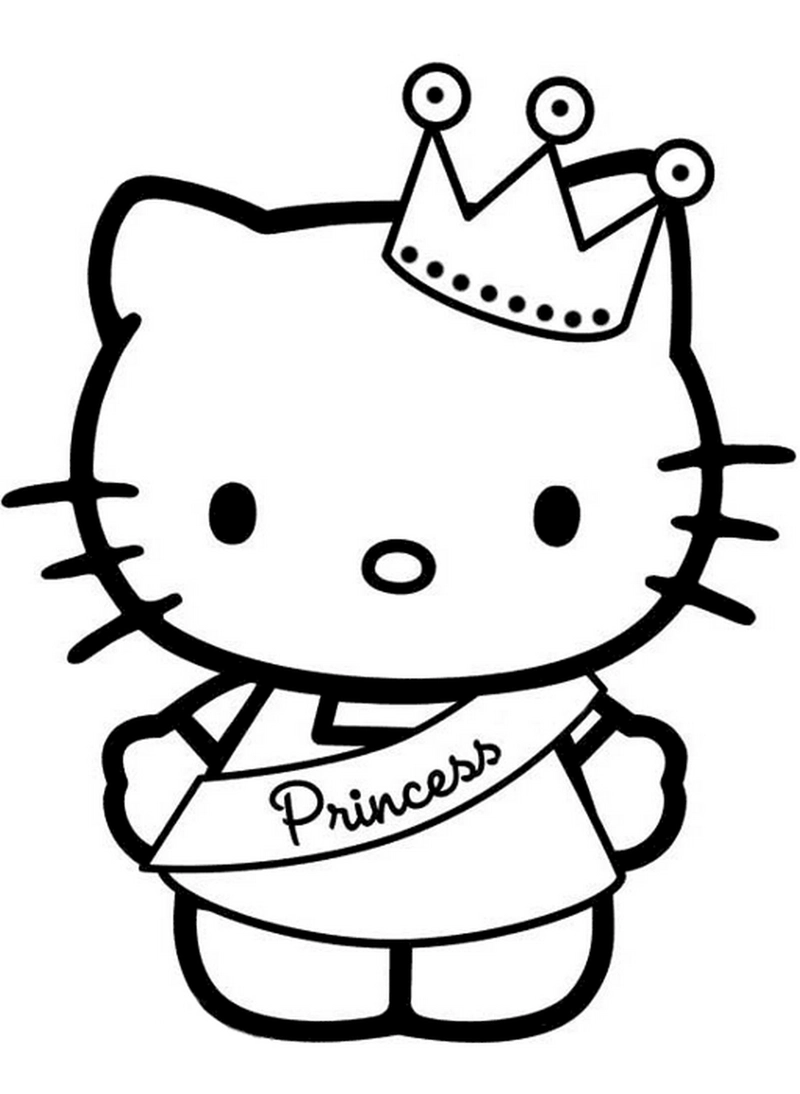 Bộ hình mèo kitty cho bé tô màu đơn giản dễ vẽ