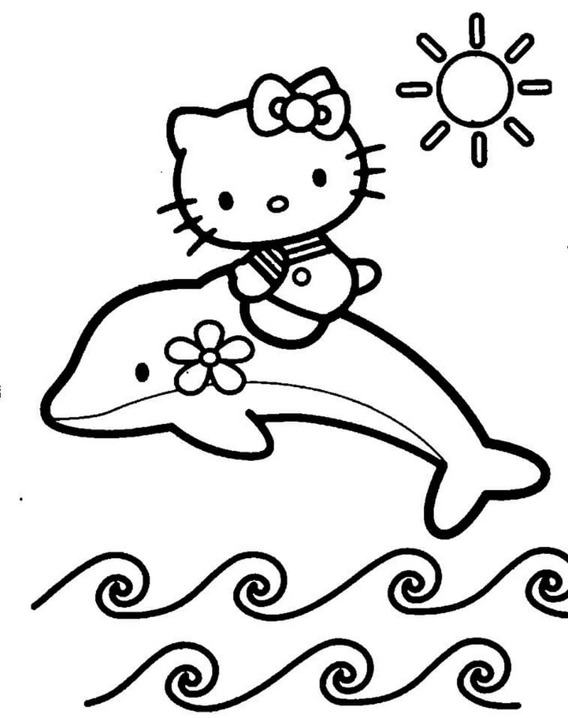 Tải ngay hình tô màu kitty siêu đáng yêu cho bé