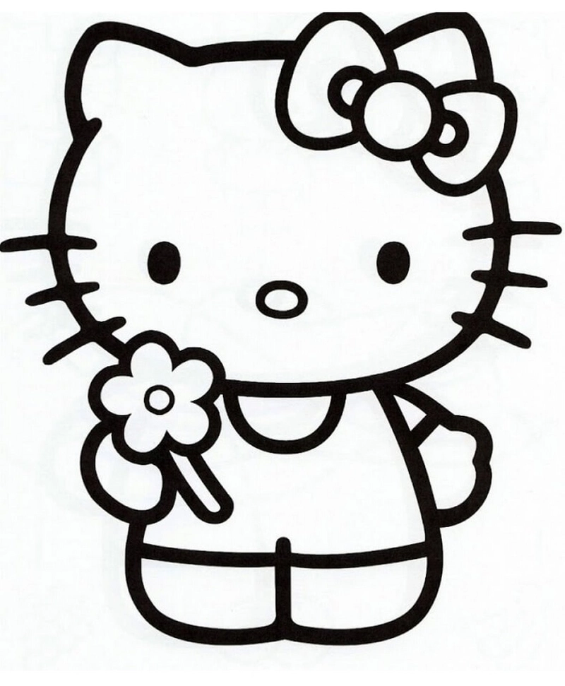Trọn bộ hình tô màu mèo hello kitty cực kỳ dễ thương