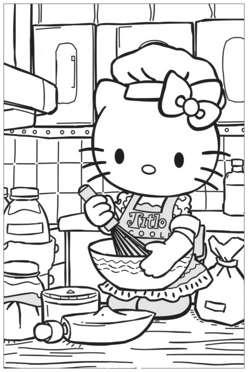 Tuyển chọn hình tô màu mèo kitty đẹp nhất cho bé