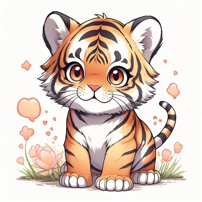 Ngắm trọn bộ cute hổ con dễ thương chibi đáng yêu