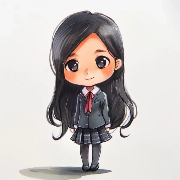Tổng hợp ảnh chibi học sinh nữ đầy duyên dáng