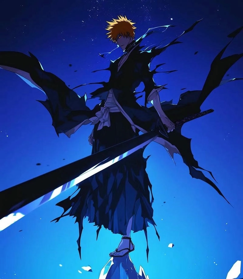 Ichigo katana vung lên mạnh mẽ, cắt xuyên không gian