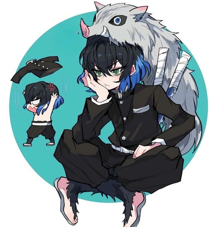 Fan đốn tim với inosuke ngầu bản chibi đầy khí chất