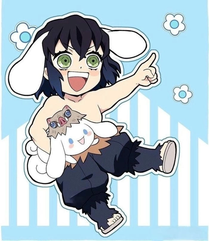 Fan thích thú với cặp đôi inosuke x aoi chibi cực đáng yêu