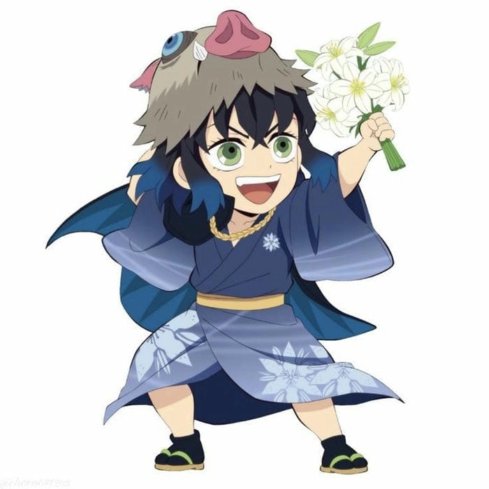 Sưu tầm ngay inosuke chibi sticker cho fan Demon Slayer