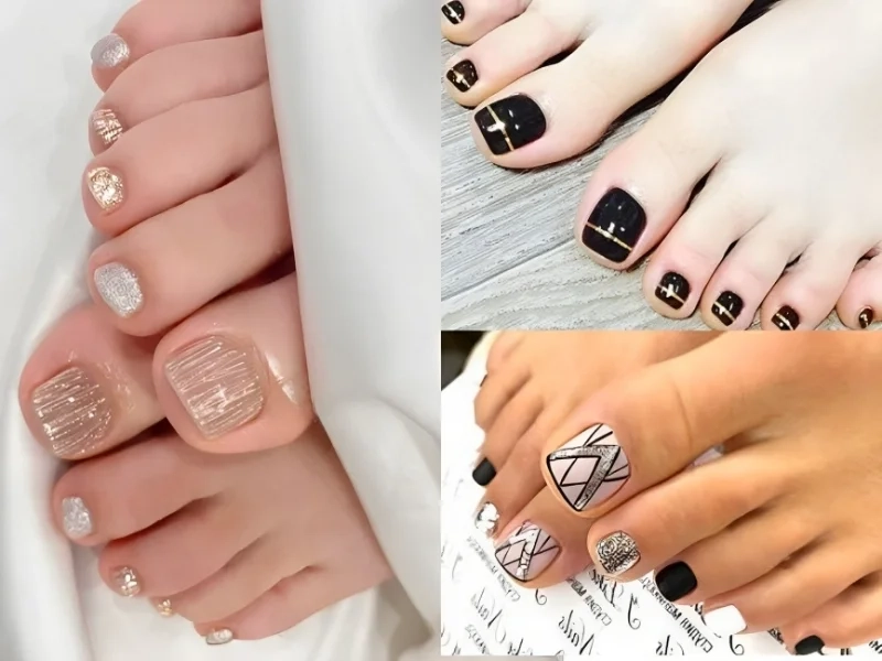 Móng chân kẻ đơn giản nhưng vẫn đầy thu hút