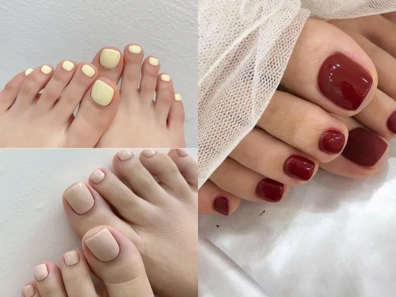 Mẫu móng chân ngắn đẹp phù hợp với nàng yêu thích sự tối giản