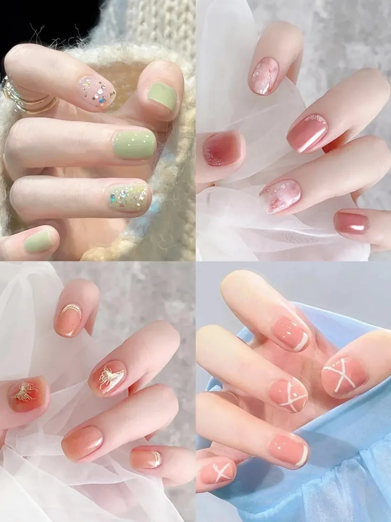 Mẫu móng ngắn nhẹ nhàng nàng yêu thích sự nữ tính