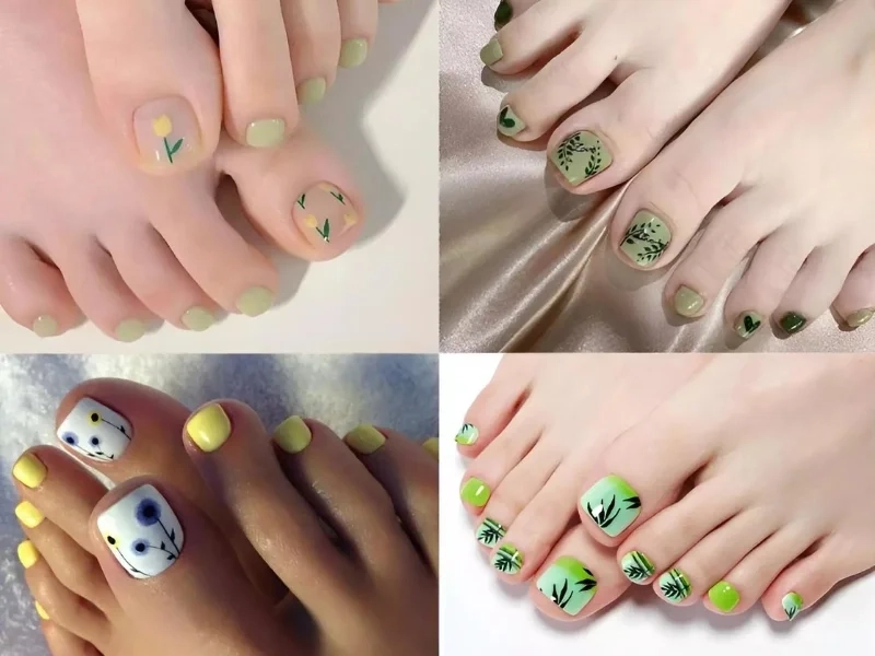 Móng chân màu xanh đẹp phù hợp với mọi phong cách thời trang