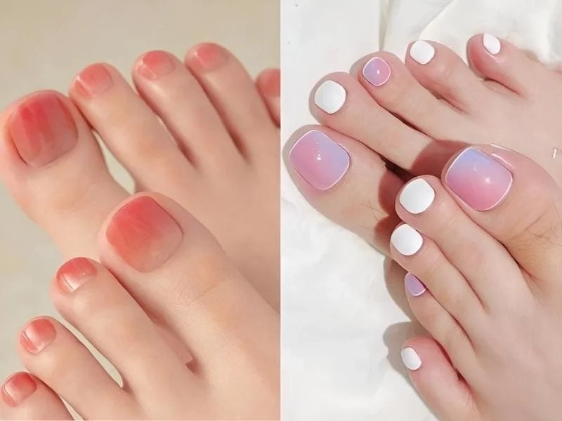 Mẫu nail chân sáng da giúp đôi chân thêm phần cuốn hút